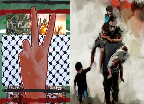 أعمالٌ فنية نبتت على ضفاف دمار غزّة ودمائها «الفنّ سلاح يخترق العيون والآذان وأعمقَ المشاعر الإنسانيّة».