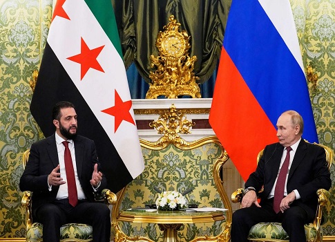 أكد الرئيس السوري أحمد الشرع خلال لقائه نظيره الروسي فلاديمير بوتين في موسكو